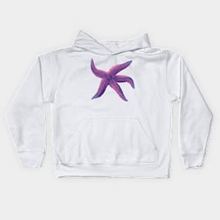 Starfish Glowing Purple Kids Hoodie